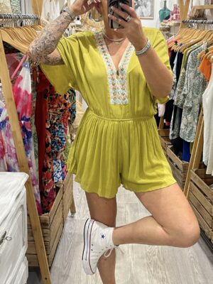 Combinaison-short Madyline verte