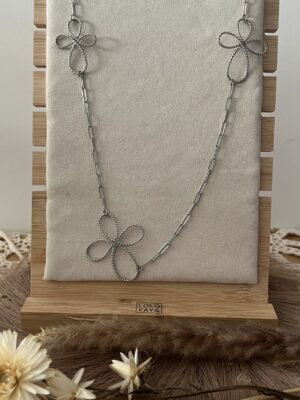 Sautoir Flowers argent