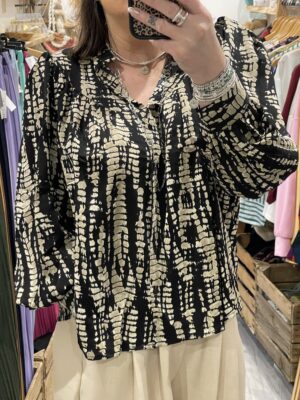 Blouse Natacha noire/beige