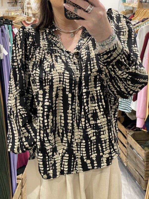 Blouse Natacha noire/beige
