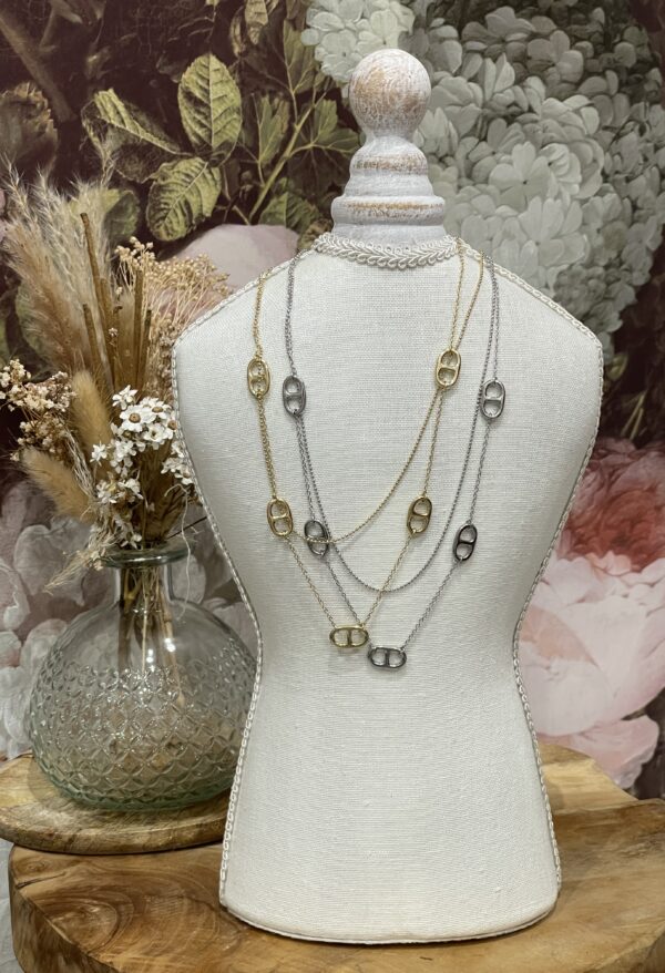 Collier double Alice argent – Image 3