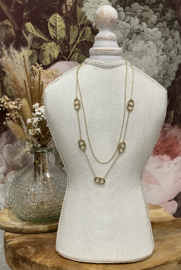 Collier double Alice doré