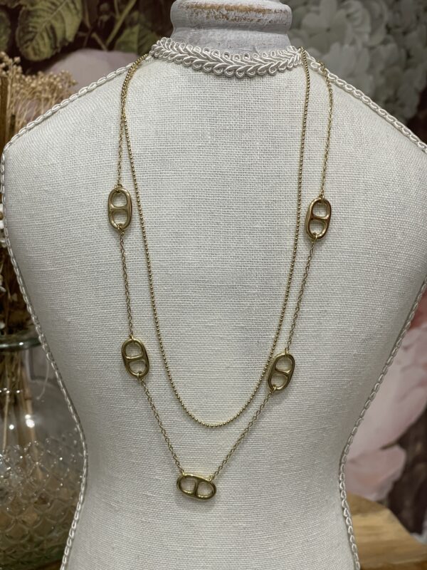 Collier double Alice doré – Image 2