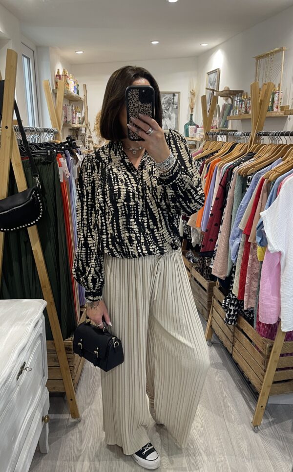 Blouse Natacha noire/beige – Image 2