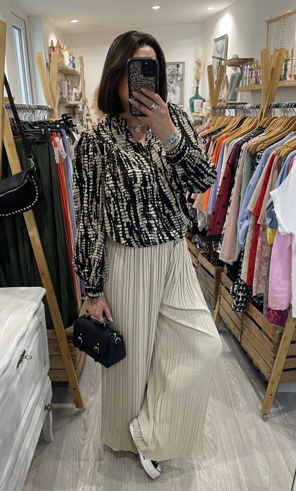 Blouse Natacha noire/beige – Image 3