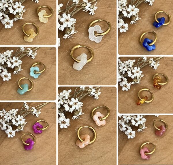 Boucles d'oreilles Flowers dorées