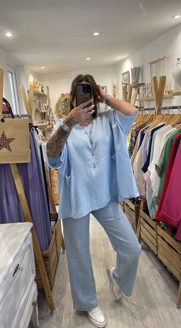 Blouse Isabel bleu ciel – Image 3