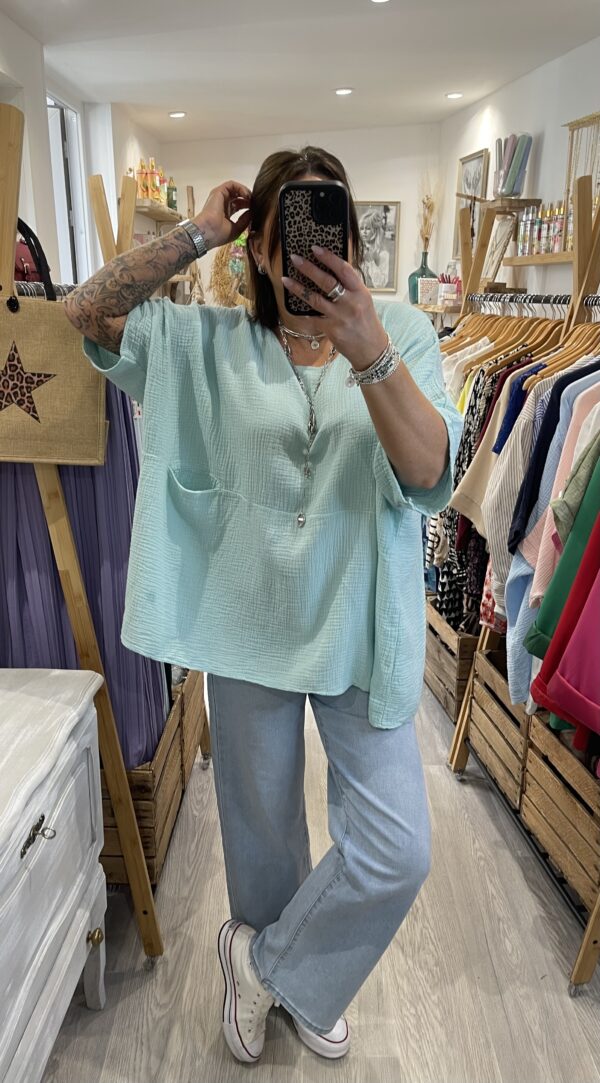Blouse Isabel vert d’eau – Image 4
