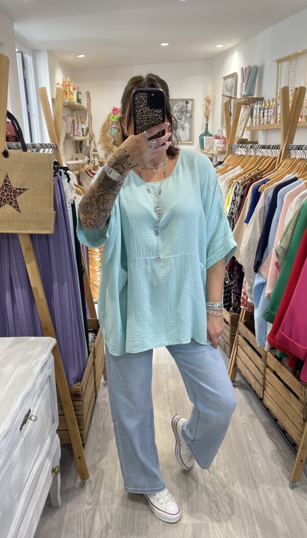 Blouse Isabel vert d’eau – Image 6