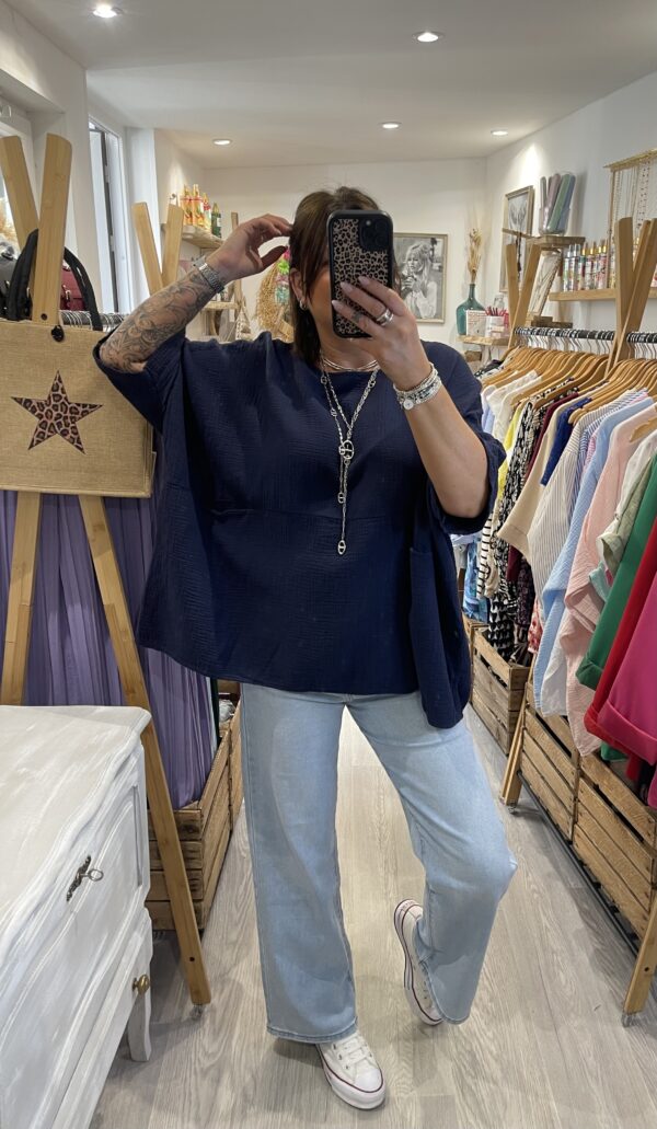 Blouse Isabel bleu marine – Image 4