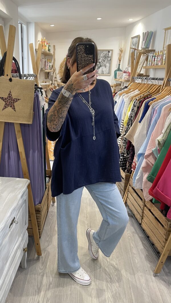 Blouse Isabel bleu marine – Image 3