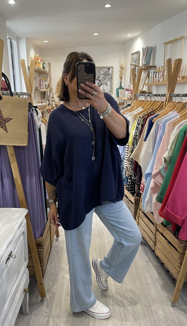 Blouse Isabel bleu marine – Image 2