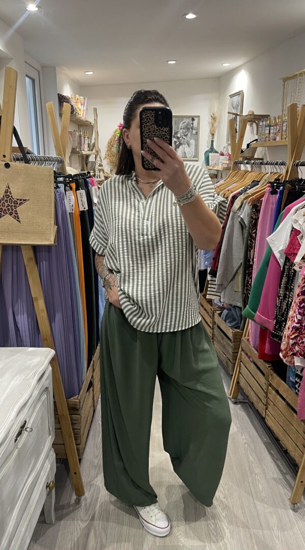 Blouse Alexandra kaki – Image 2