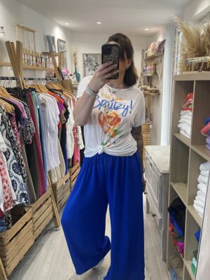 Pantalon Gio bleu électrique