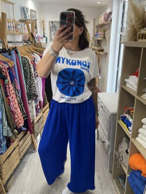 Pantalon Gio bleu électrique
