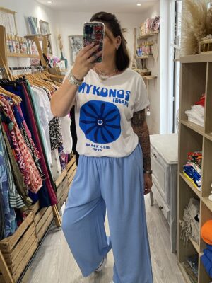 Pantalon Gio bleu ciel