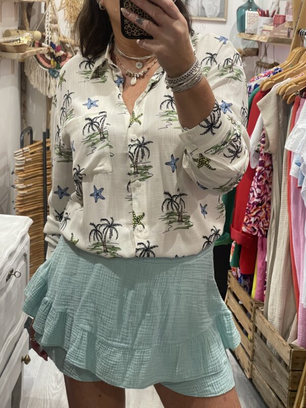 Jupe-short Lisette vert d'eau – Image 8