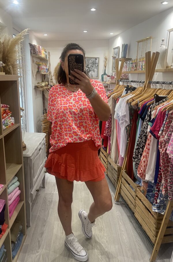 Blouse Anae fuchsia/orange
