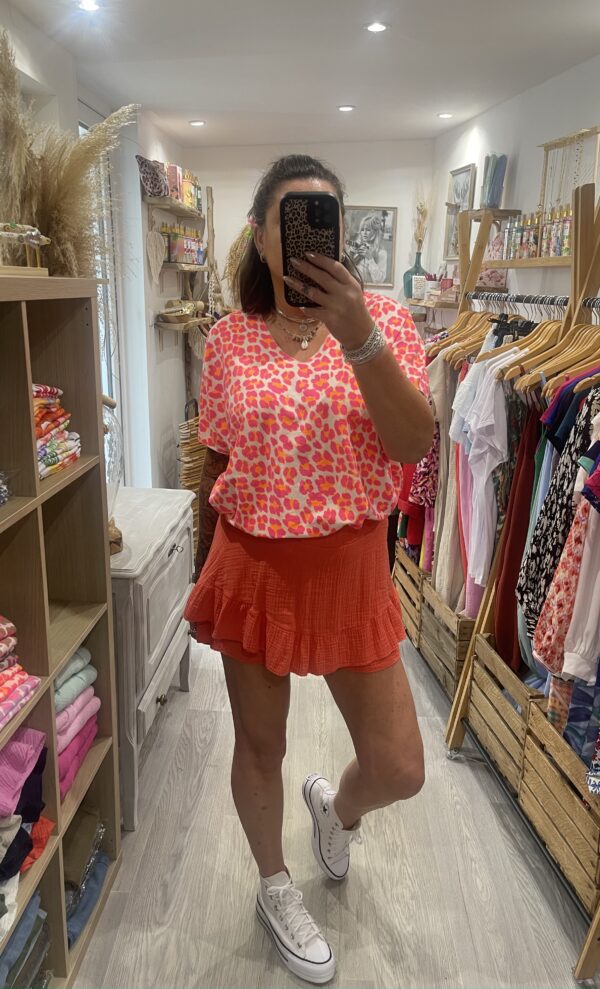 Blouse Anae fuchsia/orange – Image 6