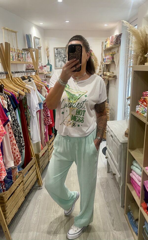 Pantalon Andrew vert d'eau – Image 2