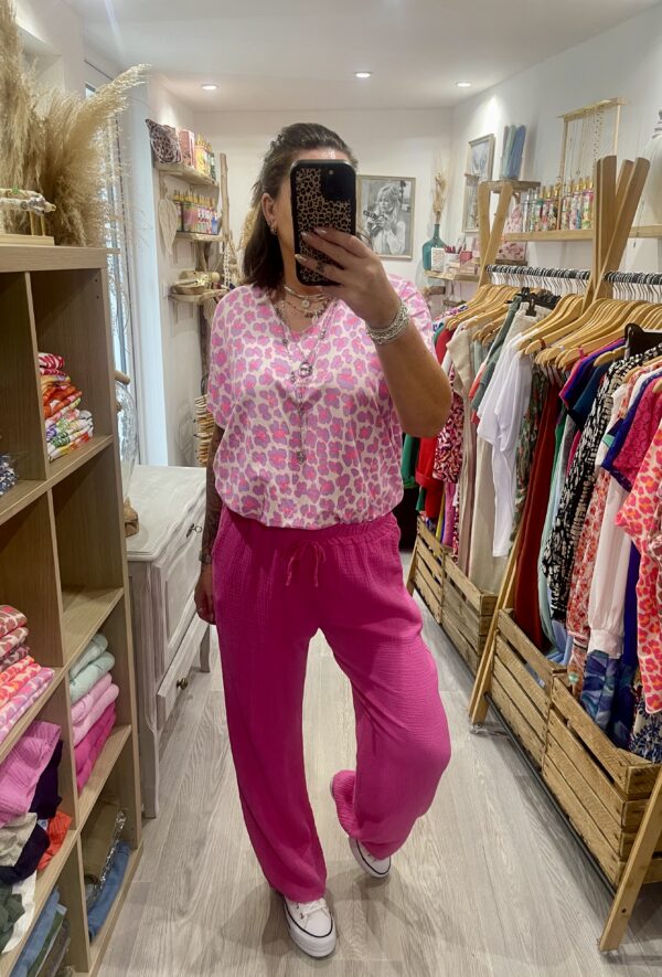 Blouse Anae lilas/fushia – Image 2