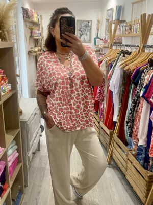 Blouse Anae beige/fushia