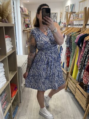 Robe courte Mandy bleue