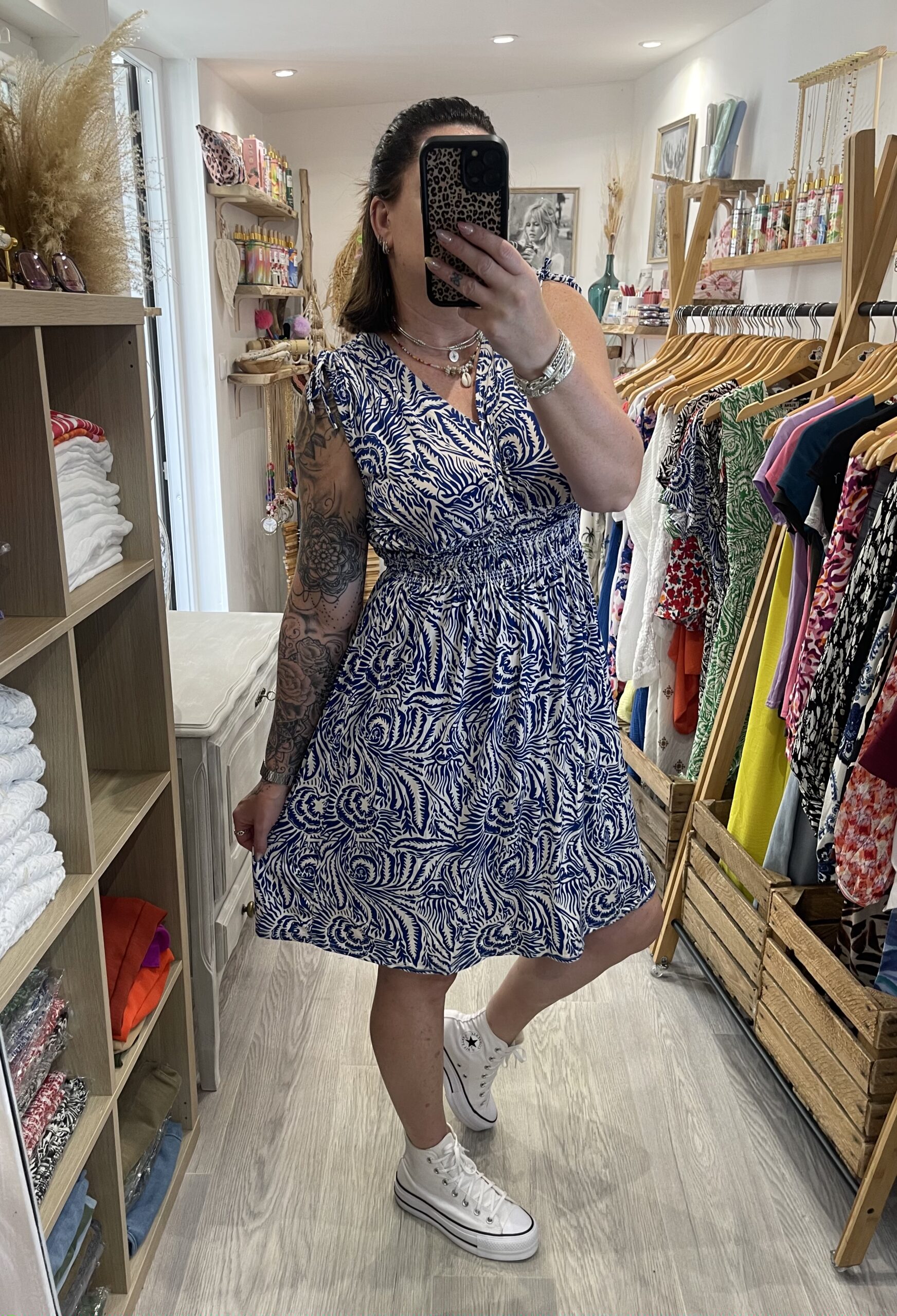 Robe courte Mandy bleue