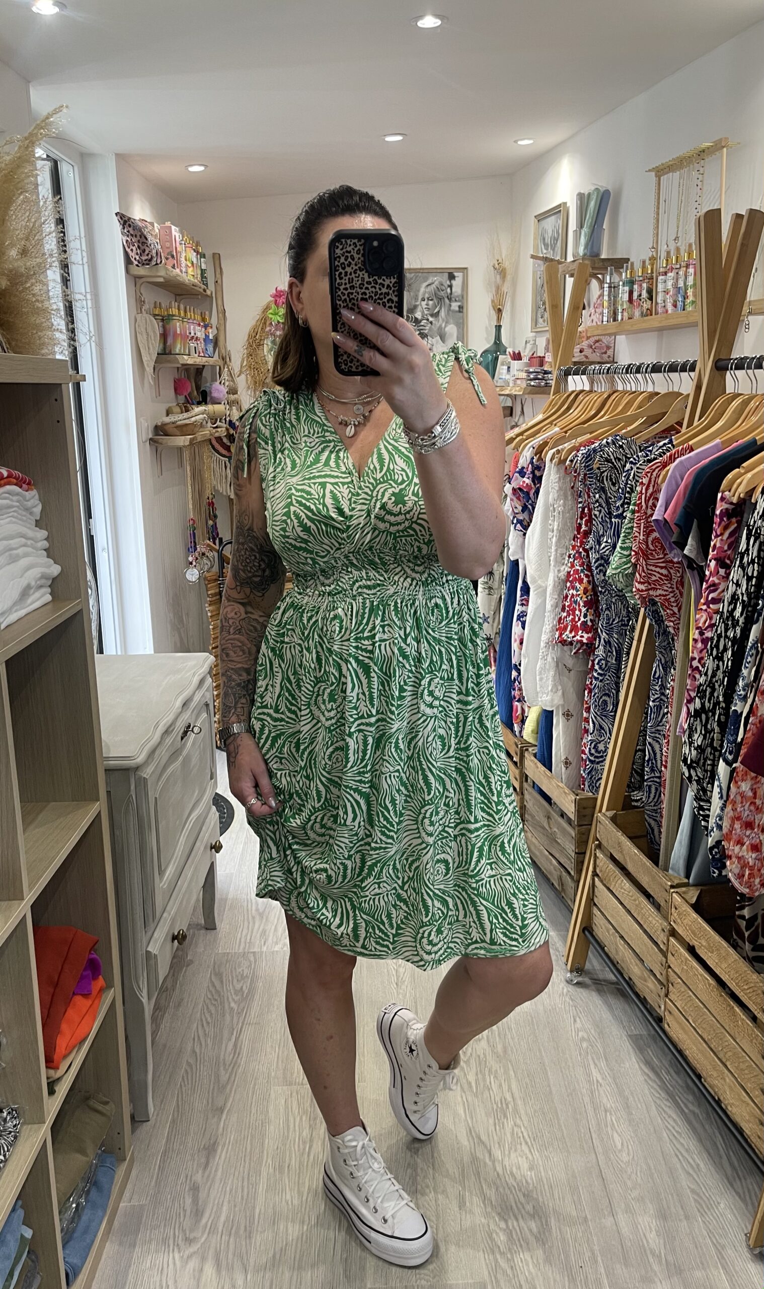 Robe courte Mandy verte – Image 3