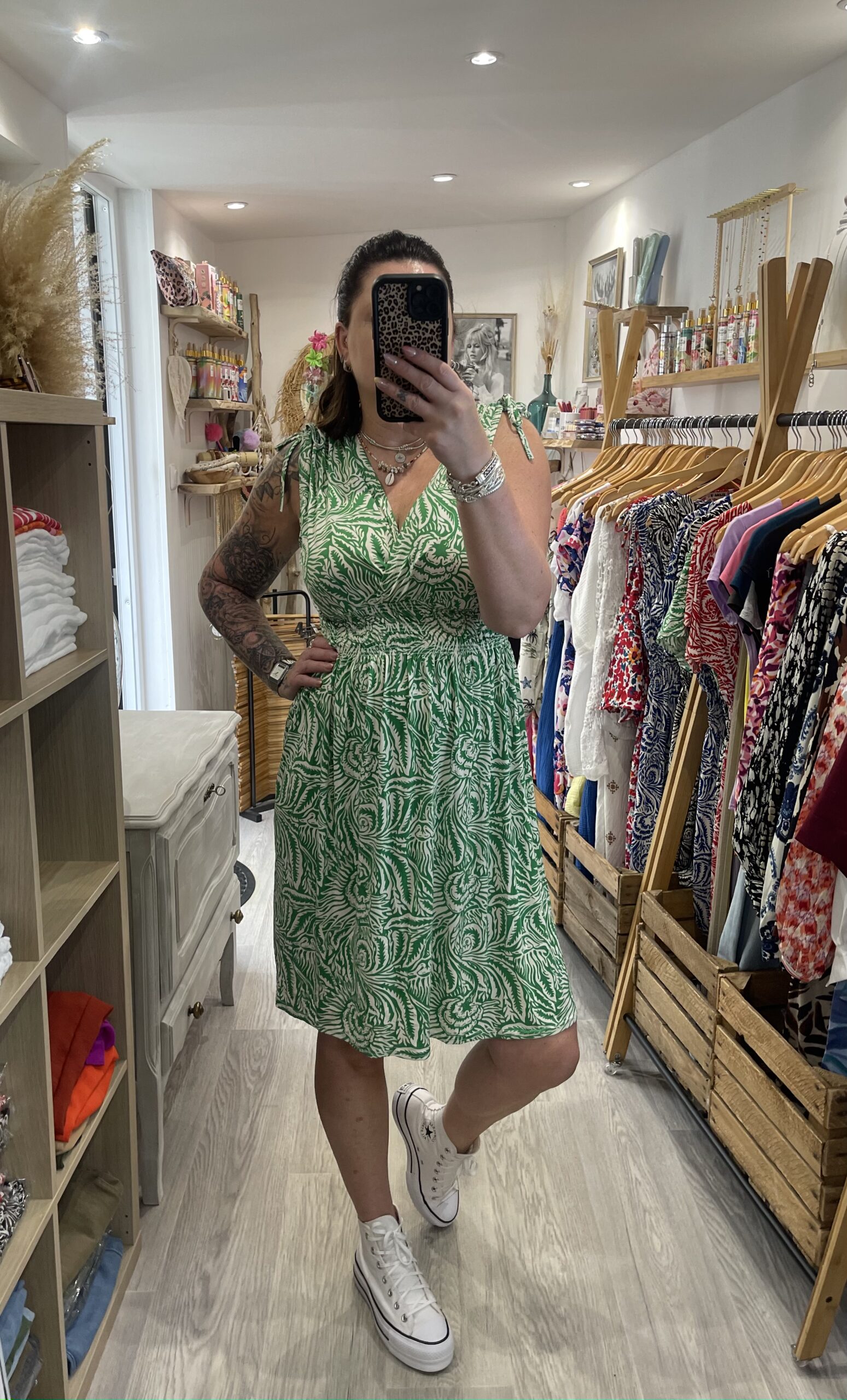 Robe courte Mandy verte – Image 2