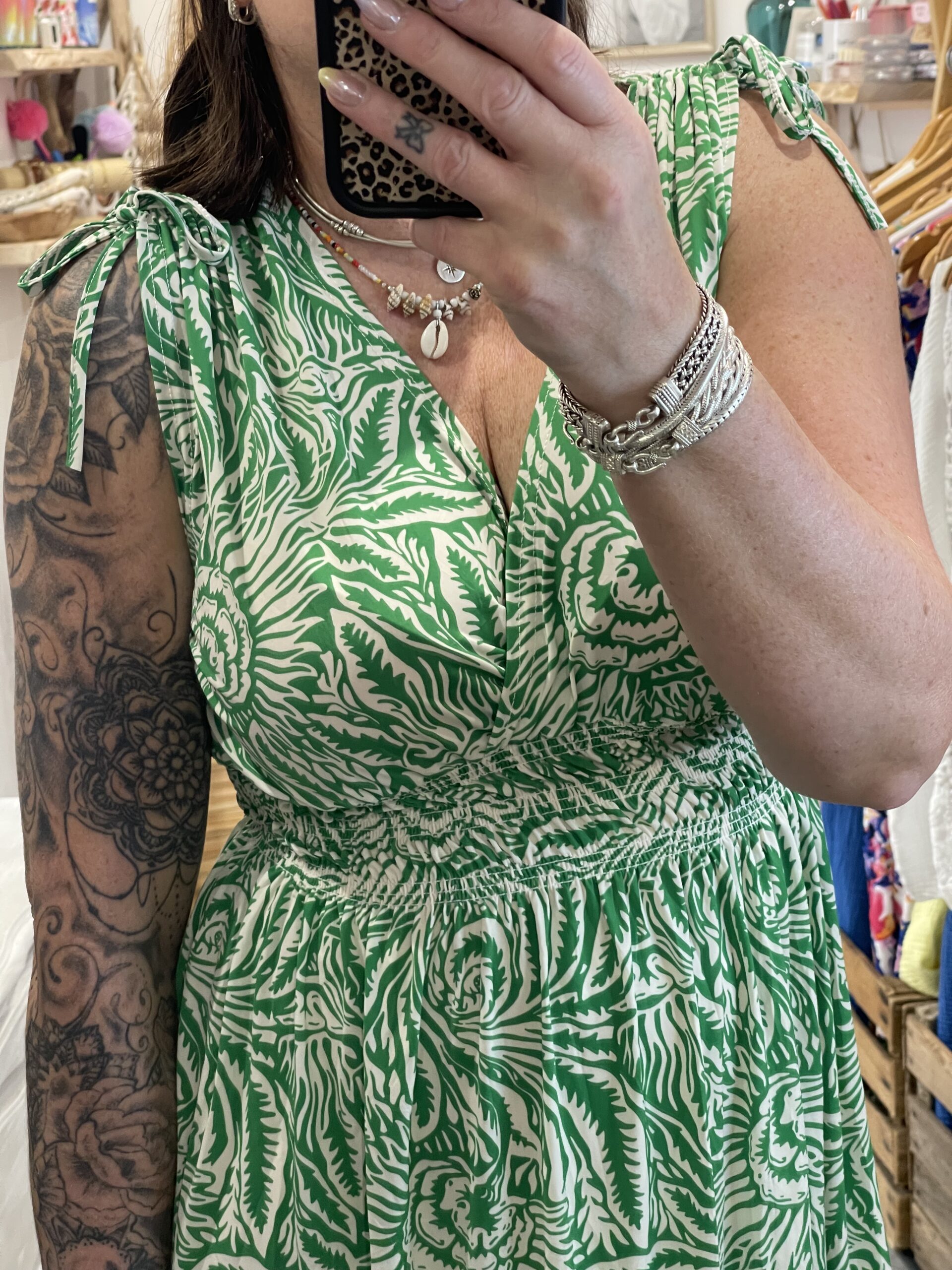 Robe courte Mandy verte – Image 4