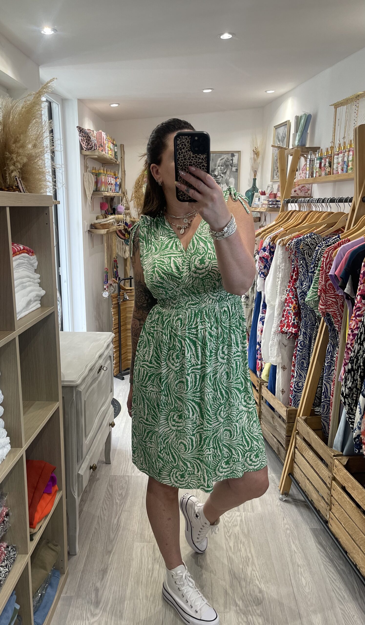 Robe courte Mandy verte – Image 5
