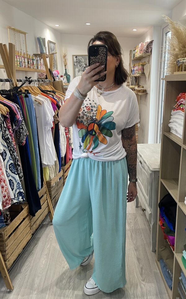 Pantalon Gio vert d'eau