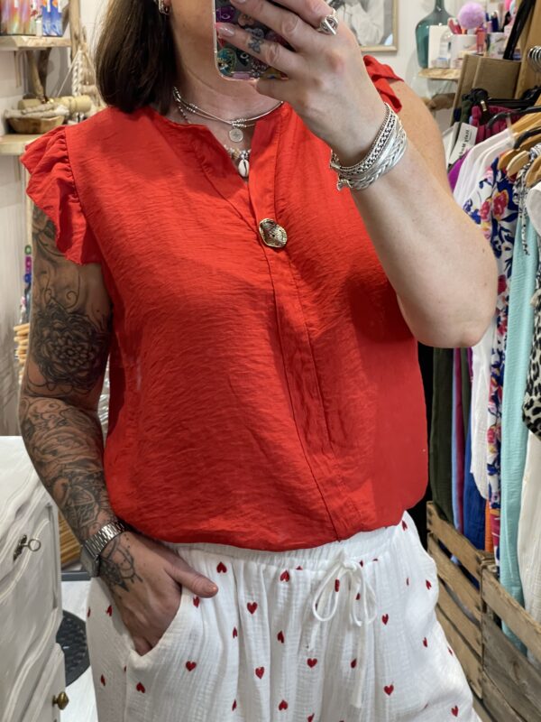Pantalon Alexandro blanc coeur rouge – Image 5