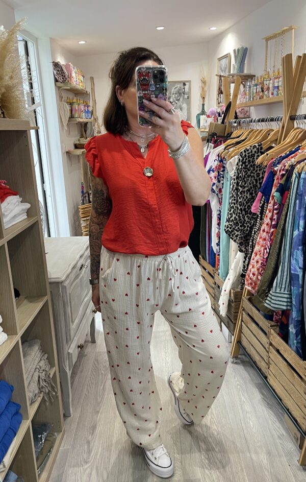 Blouse Morgane rouge – Image 3
