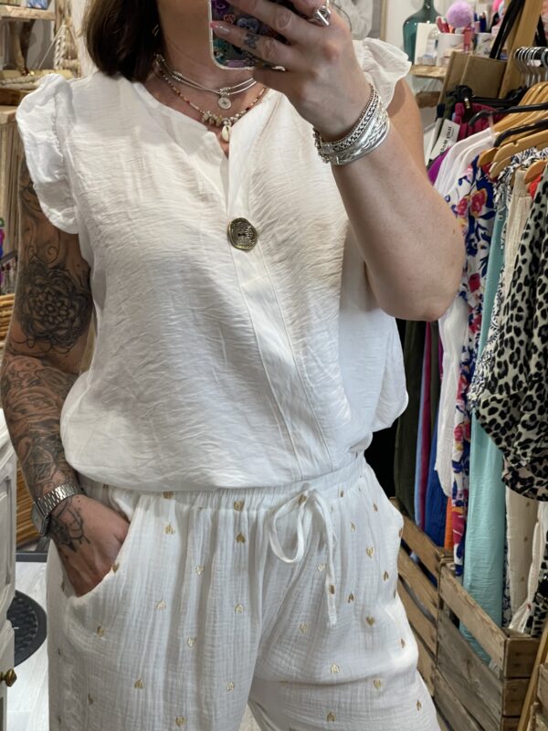 Pantalon Alexandro blanc coeur doré – Image 4