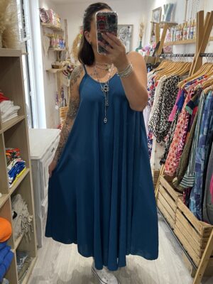 Robe Camille bleu canard