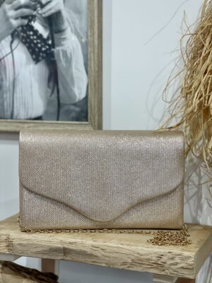 Pochette dorée pailletée
