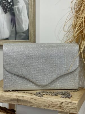 Pochette argentée paillettée