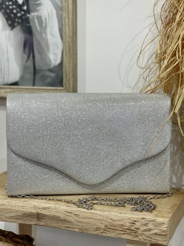 Pochette argentée paillettée