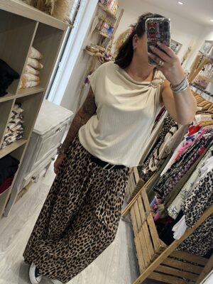 Pantalon Gio léopard claire