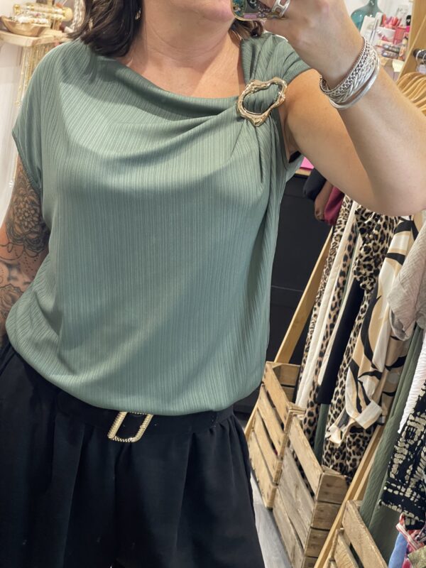 Blouse Carla kaki – Image 3