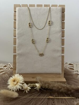 Collier double Alice doré