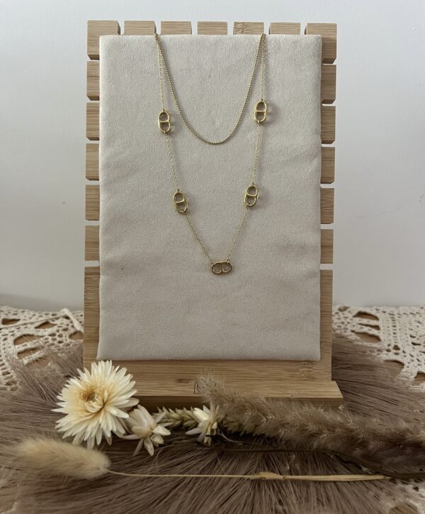 Collier double Alice doré