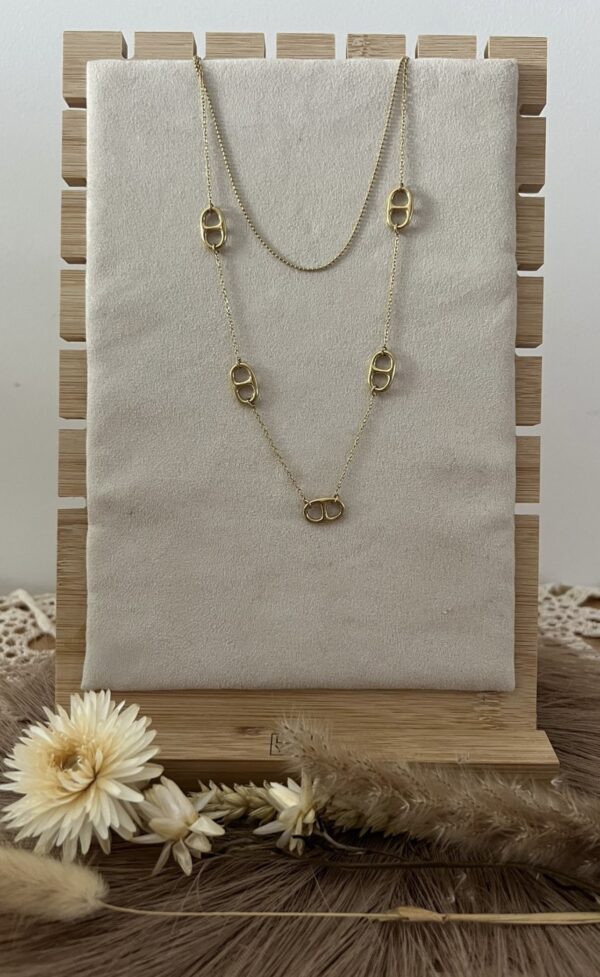 Collier double Alice doré – Image 2
