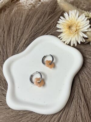 Boucles d'oreilles Flora saumon argentées