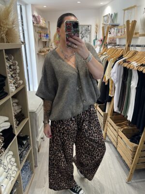 Pantalon Gio léopard foncé