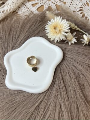 Bague breloque coeur en acier inoxydable