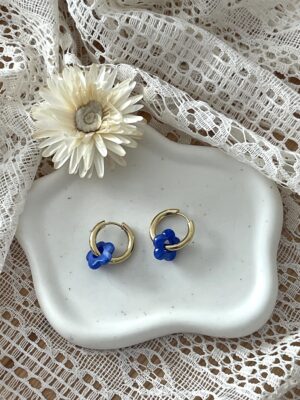 Boucles d'oreilles Flora bleu roi