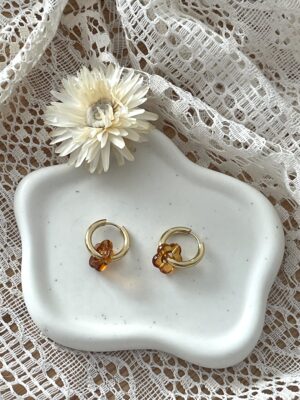 Boucles d'oreilles Flora noisette